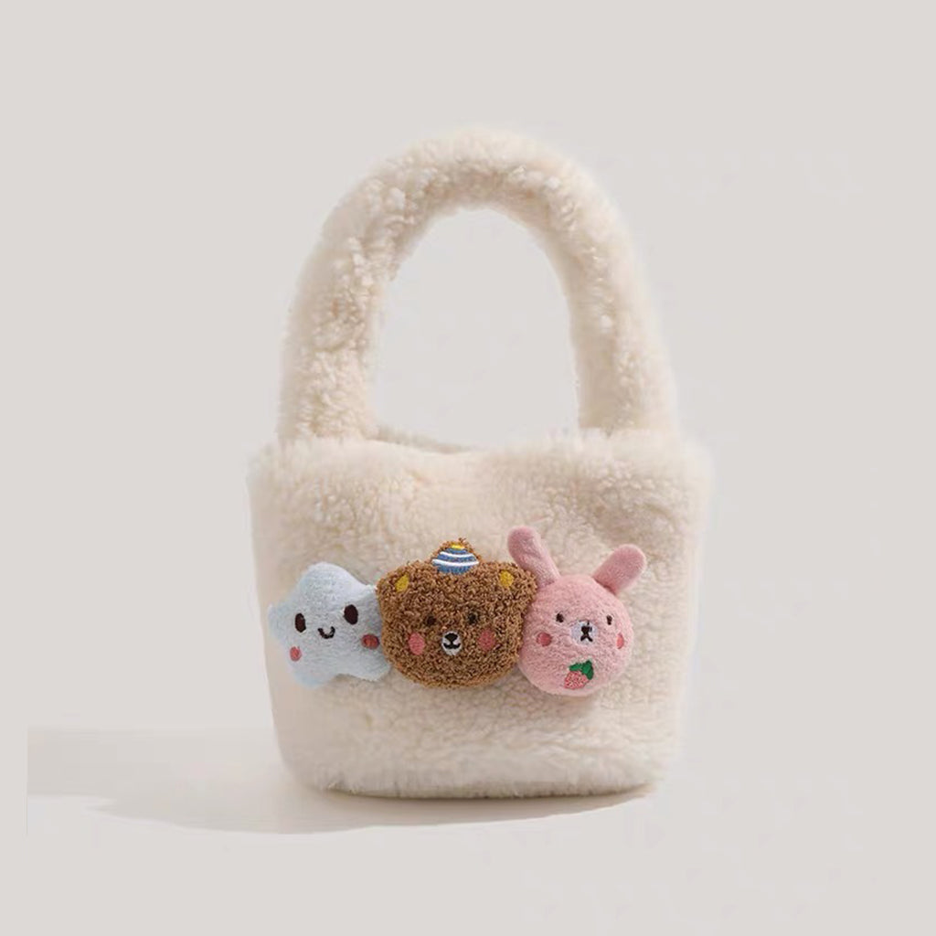 Cute plush bucket bag