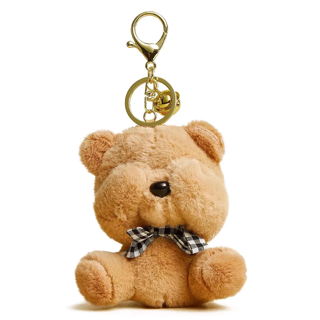 Face Covering Bear Plush Keychain - Cute Bag & School Bag Charm, Perfect Couple's Gift