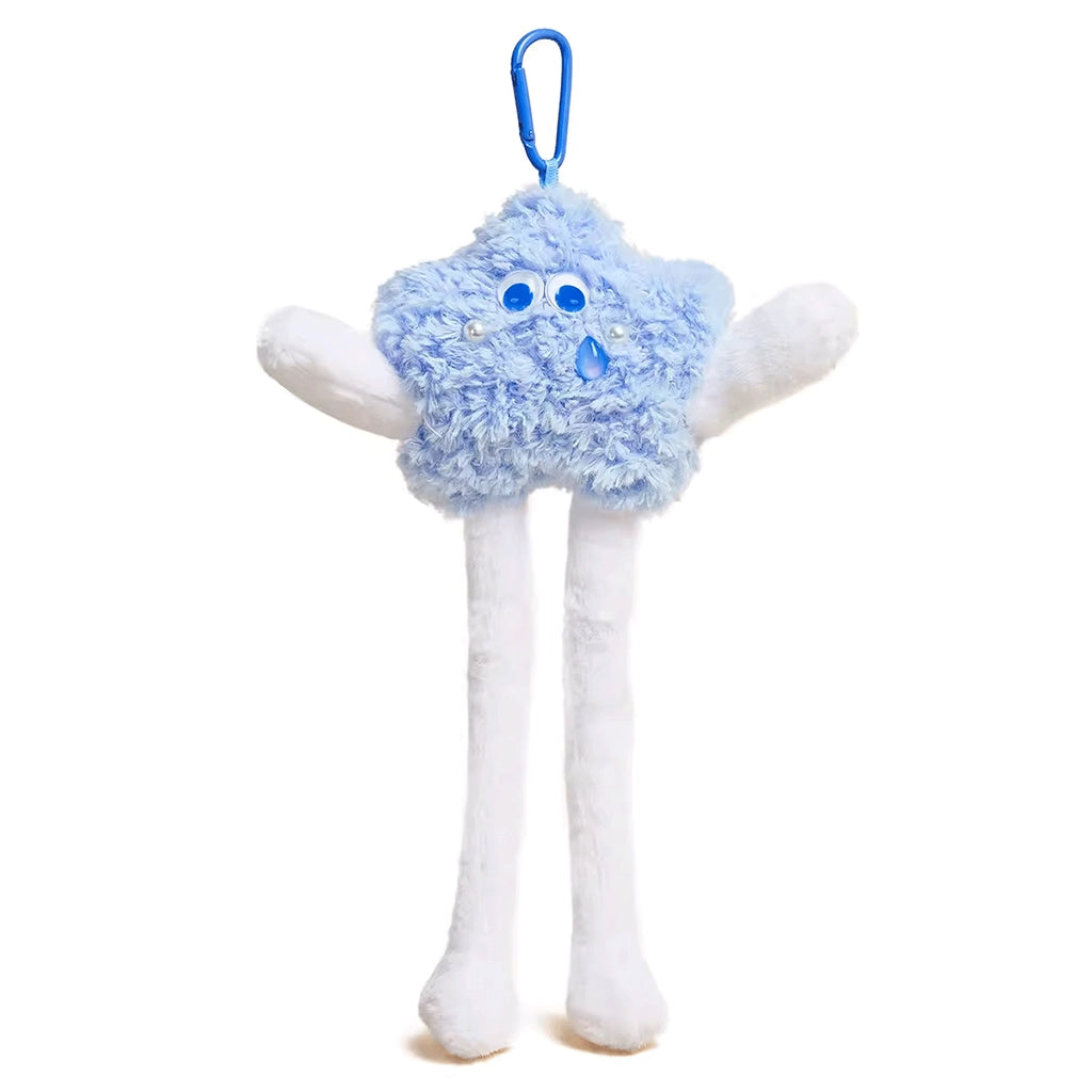 Original design pull-out starfish monster plush doll bag charm girl's car keychain pendant