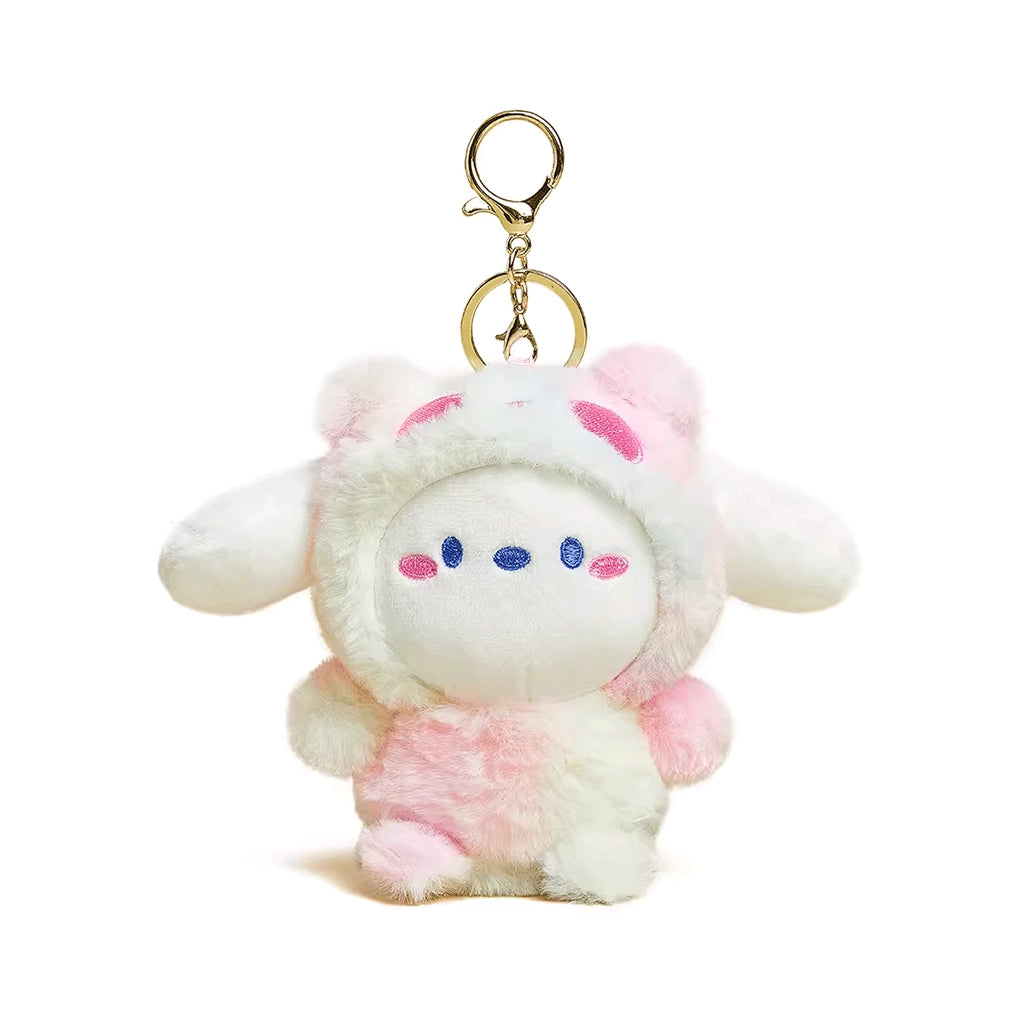 Peach Rabbit Plush Keychain - Cute Girl's Bag Charm, Ideal for Couples, Car Accessory & Gift