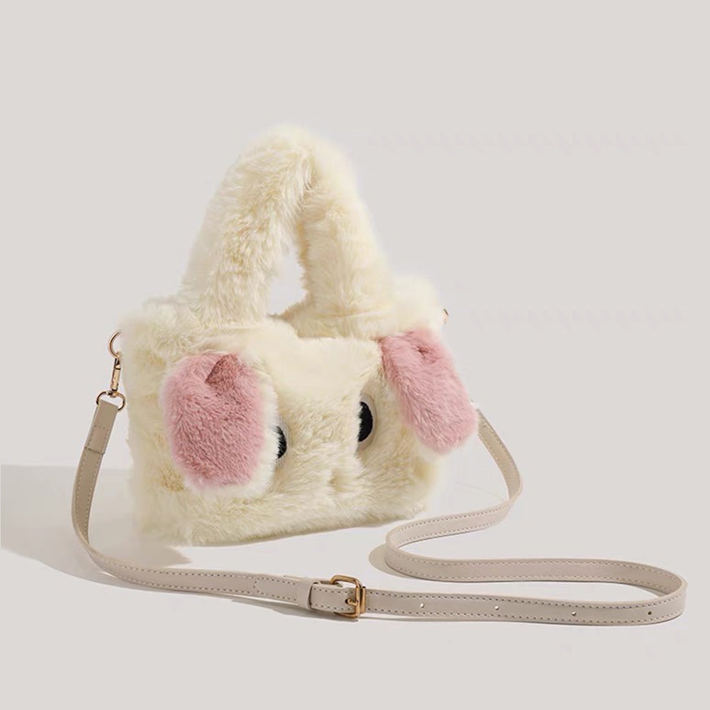 Plush milk bunny tote bag