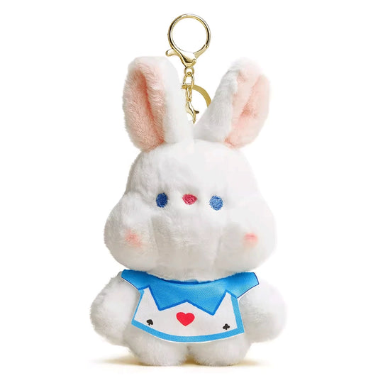 Poker Scarf Rabbit Plush Keychain - Original Design, High-End Car & Bag Charm, Cute Doll