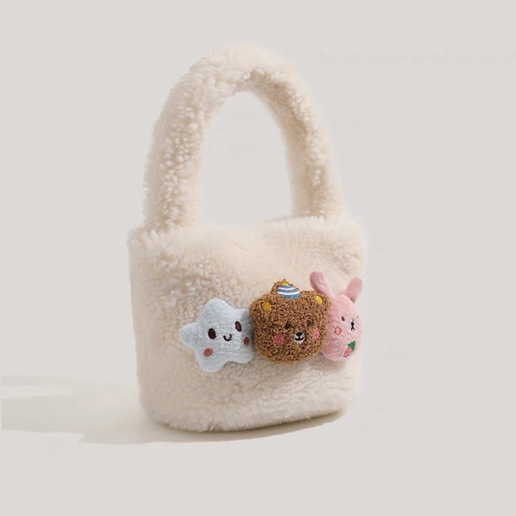 Cute plush bucket bag