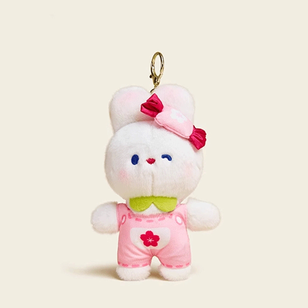 Sakura Rabbit Plush Doll Keychain - Sweet Early Spring Design, Perfect for Bags & Cars, Cute Pendant