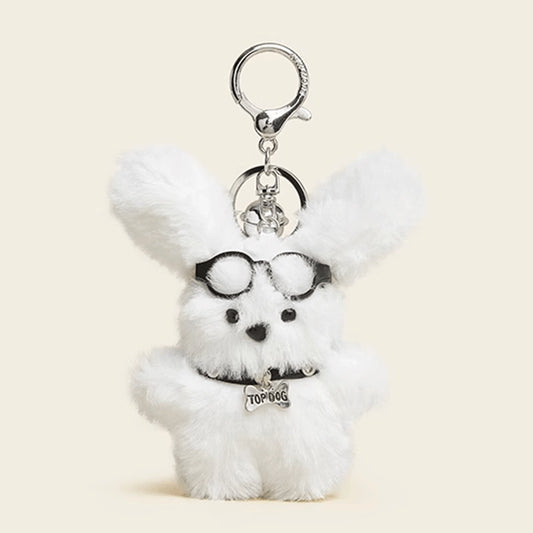 Charming Milk Puff Puppy Plush Keychain - Cute Cartoon Dog Bag Charm, Ideal Girly Gift