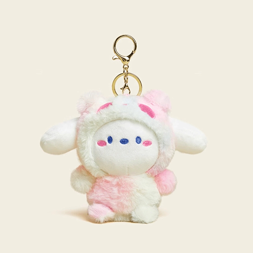 Peach Rabbit Plush Keychain - Cute Girl's Bag Charm, Ideal for Couples, Car Accessory & Gift