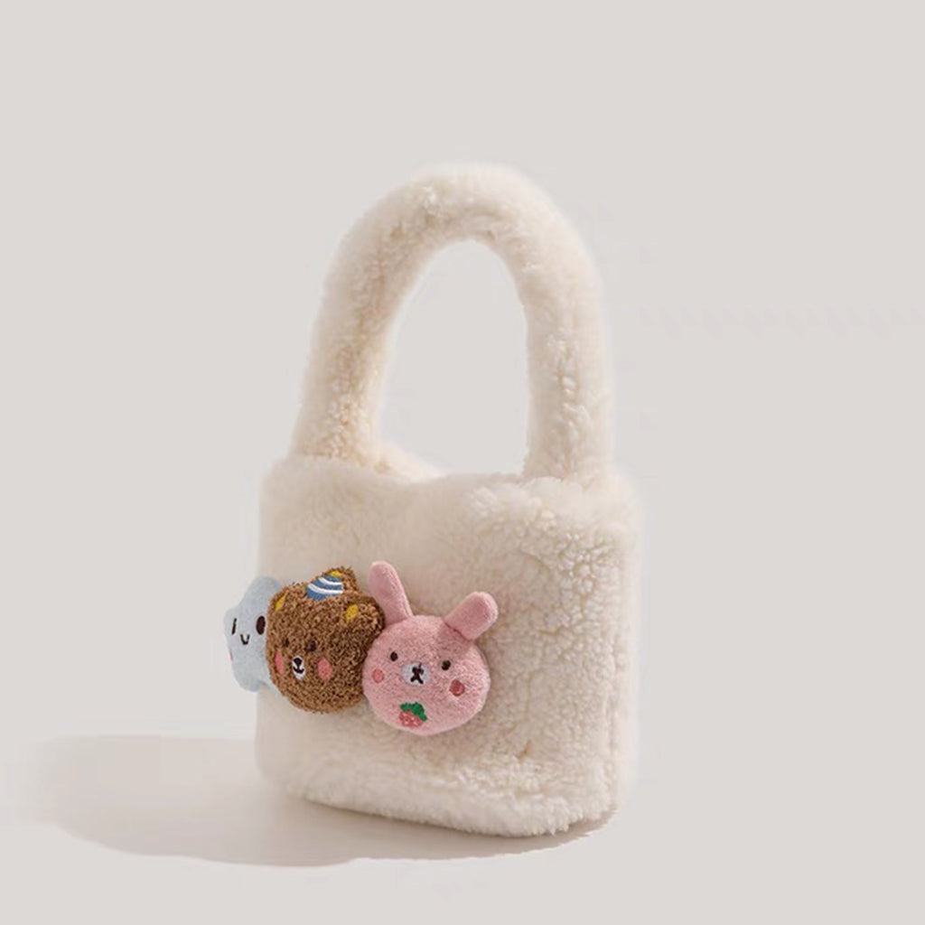 Cute plush bucket bag