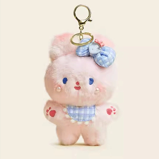 Adorable Bear & Rabbit Plush Keychains - Perfect for School Bags, Car Keys, and Cute Bag Charms