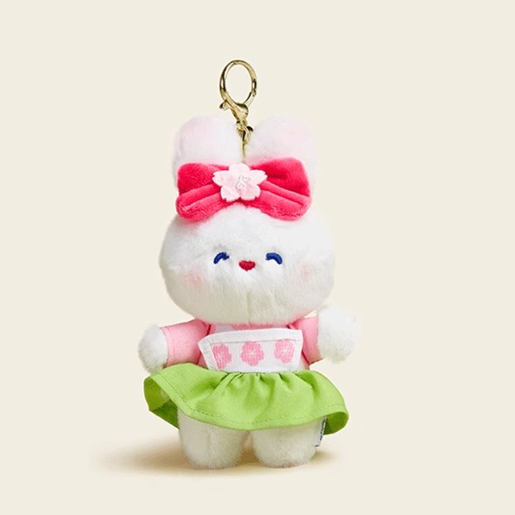 Sakura Rabbit Plush Doll Keychain - Sweet Early Spring Design, Perfect for Bags & Cars, Cute Pendant