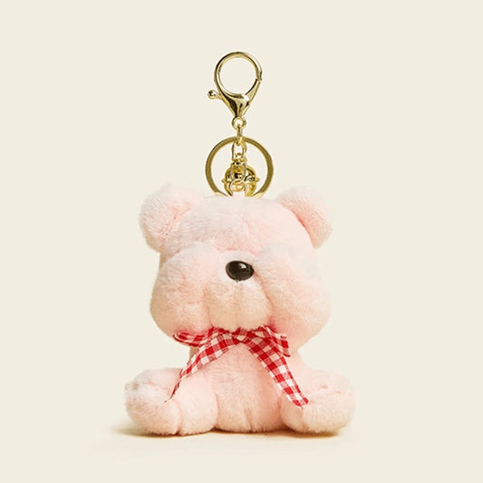 Face Covering Bear Plush Keychain - Cute Bag & School Bag Charm, Perfect Couple's Gift