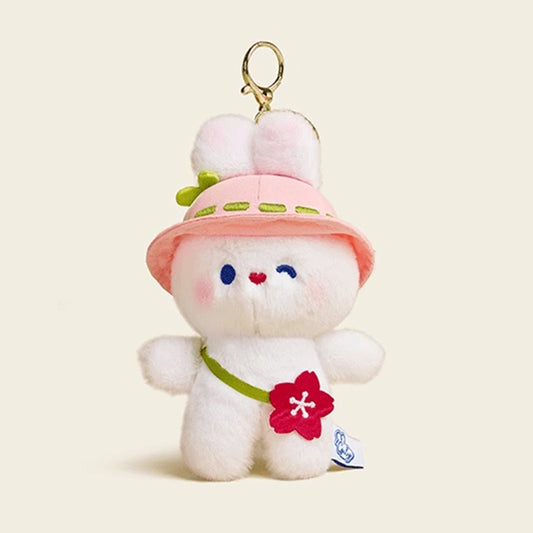 Sakura Rabbit Plush Doll Keychain - Sweet Early Spring Design, Perfect for Bags & Cars, Cute Pendant