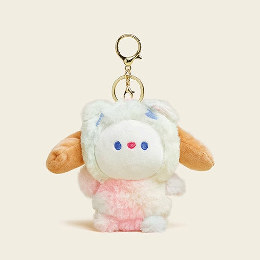 Peach Rabbit Plush Keychain - Cute Girl's Bag Charm, Ideal for Couples, Car Accessory & Gift