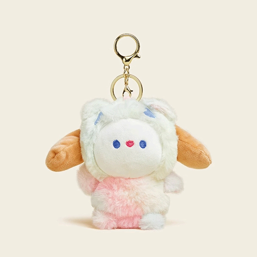 Peach Rabbit Plush Keychain