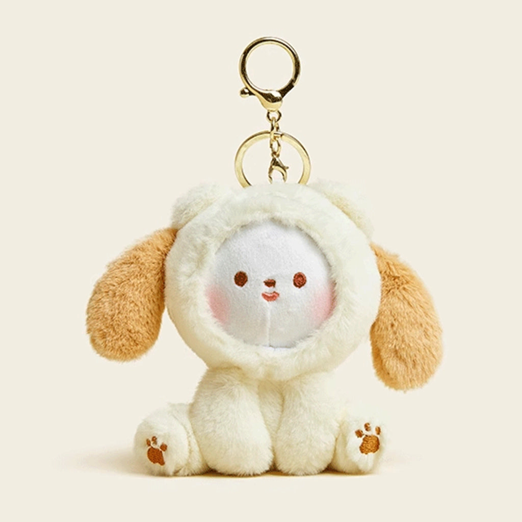 Milk Dog Plush Doll Keychain - Cute Couple's Accessory for School Bags & Cars