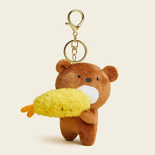 Shrimp-eating animal series plush doll car keychain gift bag pendant