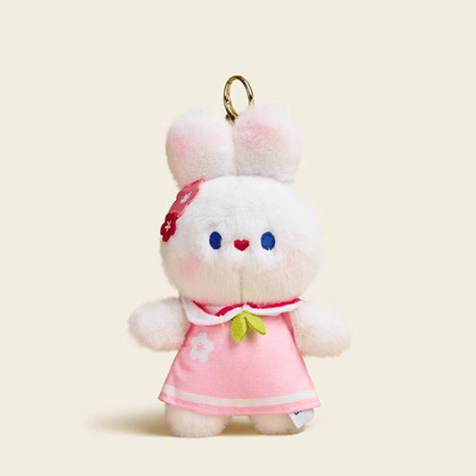 Sakura Rabbit Plush Doll Keychain - Sweet Early Spring Design, Perfect for Bags & Cars, Cute Pendant