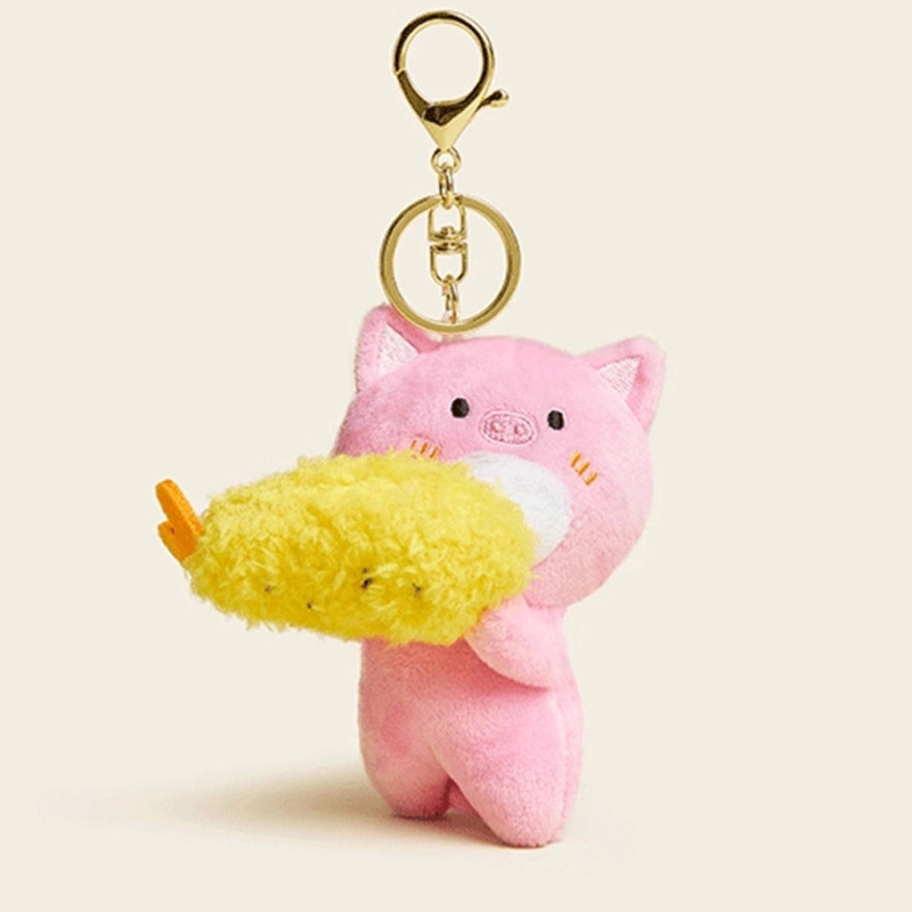 Shrimp-eating animal series plush doll car keychain gift bag pendant