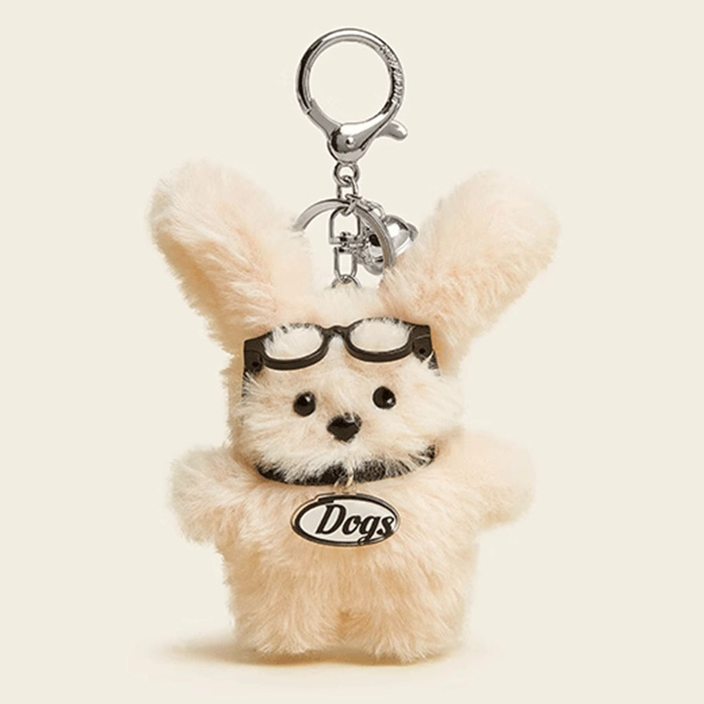 Charming Milk Puff Puppy Plush Keychain - Cute Cartoon Dog Bag Charm, Ideal Girly Gift