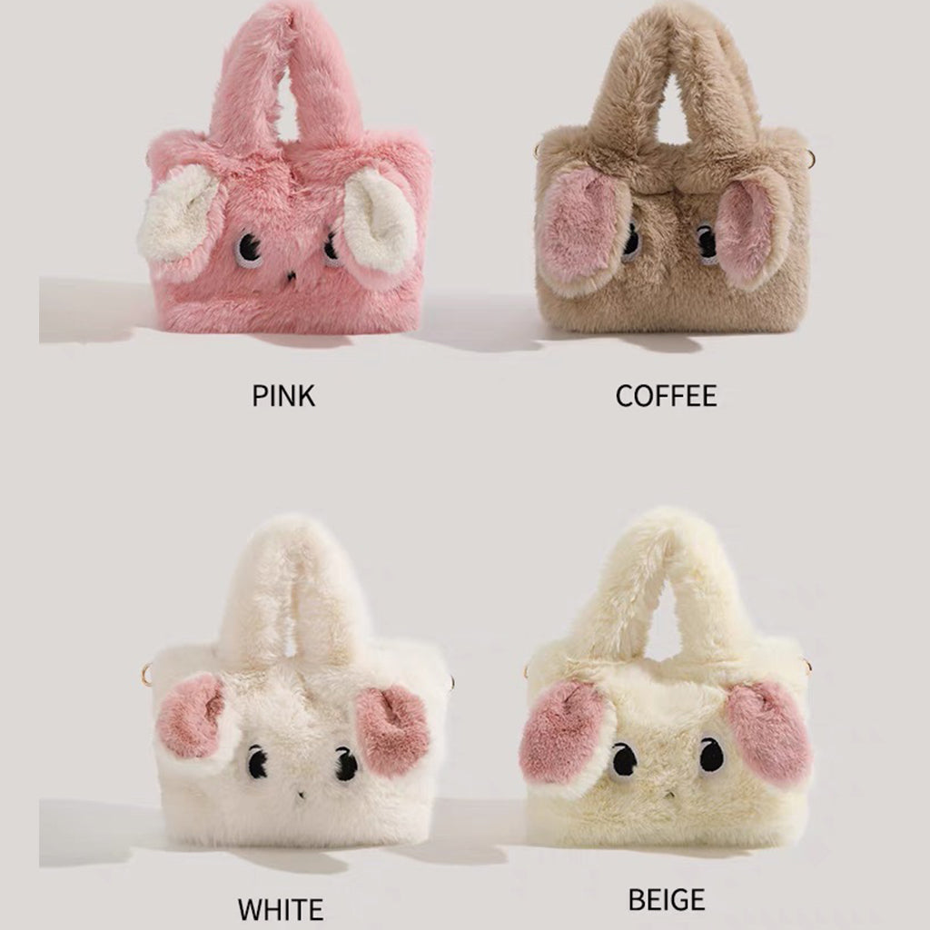 Plush milk bunny tote bag