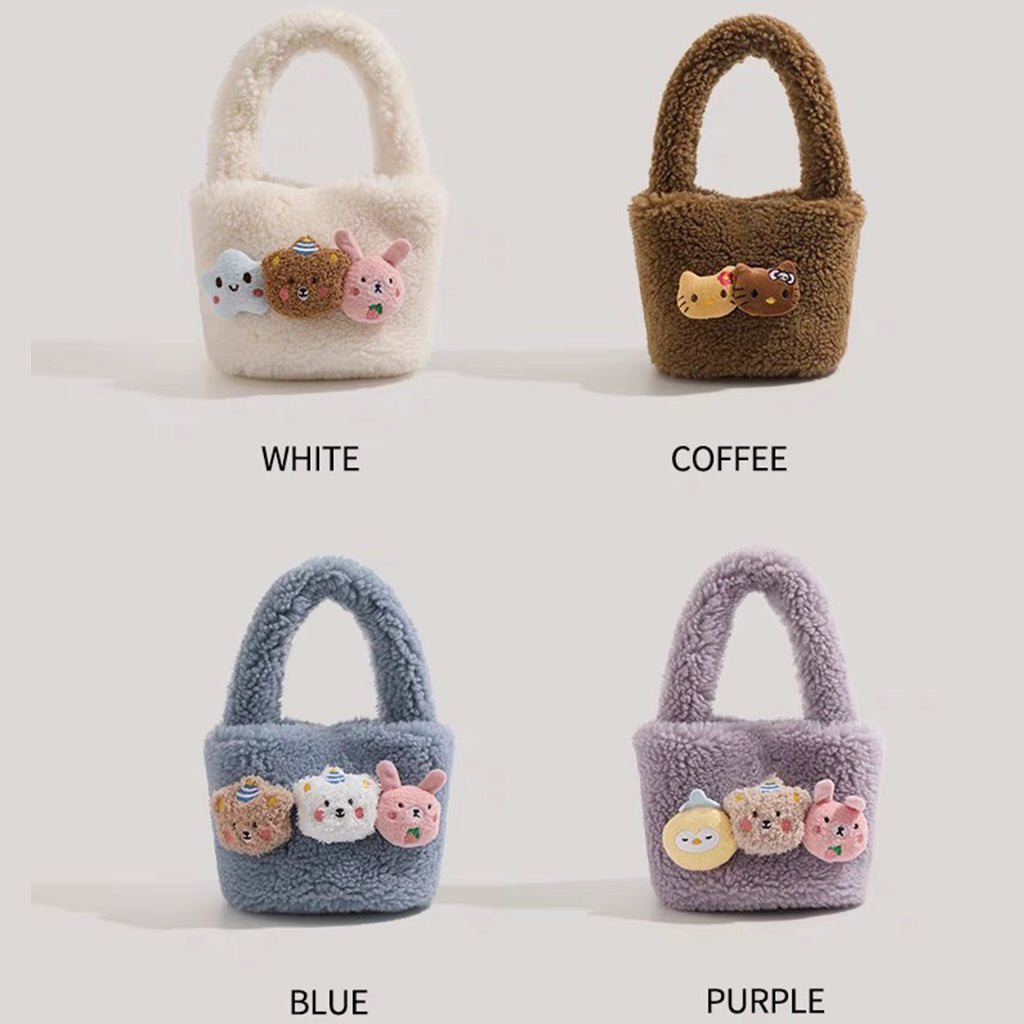 Cute plush bucket bag