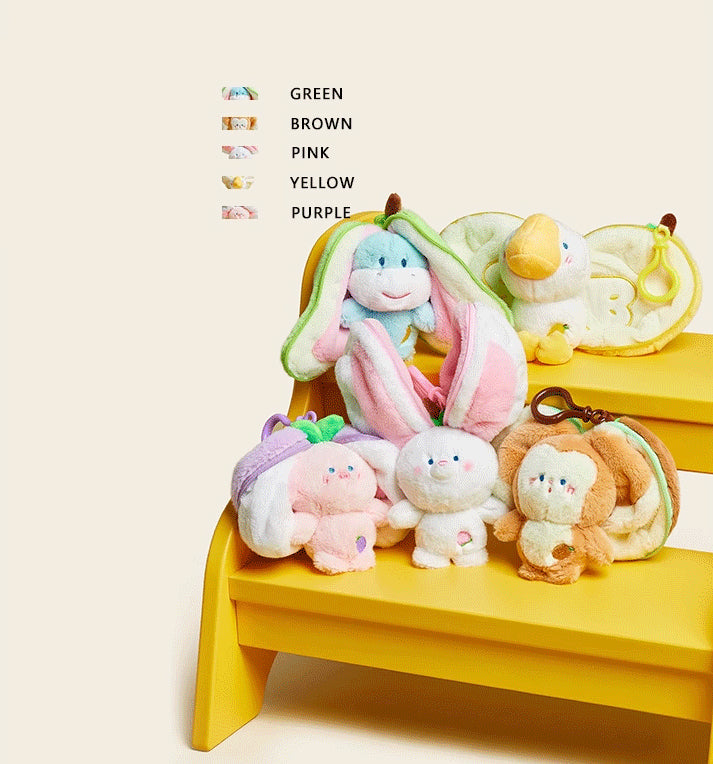 Copy of Fruit Animal Transforming Plush Doll - Versatile as Bag & School Bag Pendant, Premium Gift