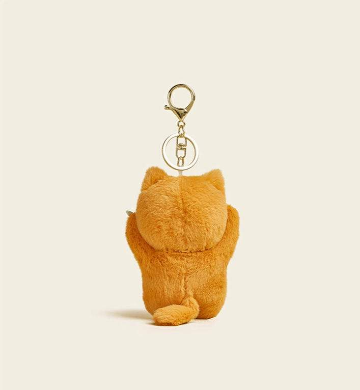 Bell-Adorned Shy Fish Cat Plush Keychain - Perfect for Couples, School Bags & Car Gifts