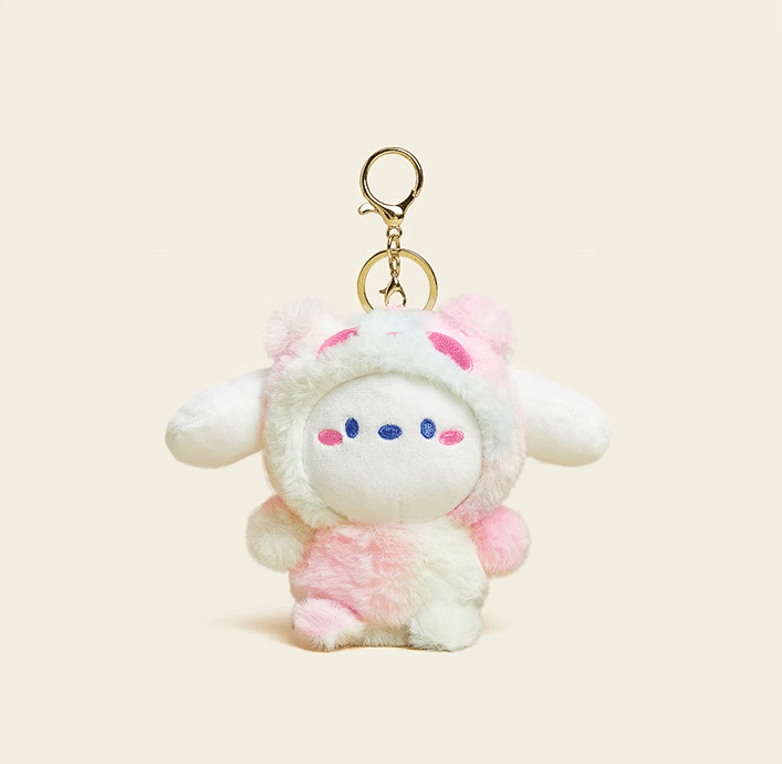 Peach Rabbit Plush Keychain - Cute Girl's Bag Charm, Ideal for Couples, Car Accessory & Gift