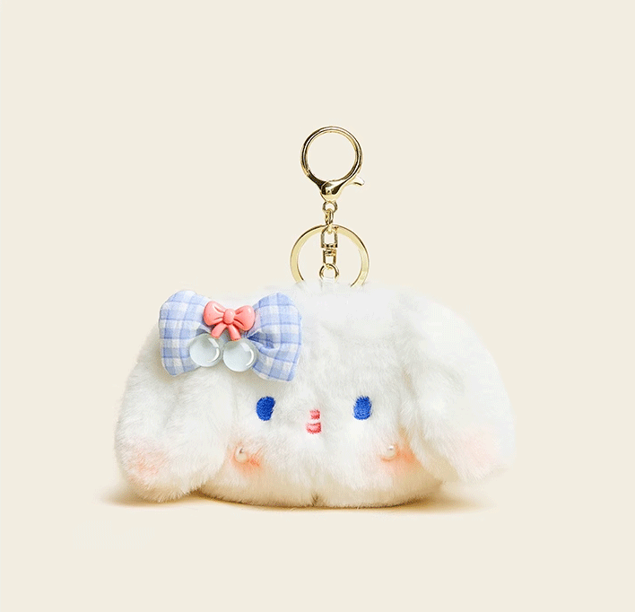 Adorable Rabbit Plush Doll Pendant - Luxurious Soft Cartoon Keychain, Ideal for Bags