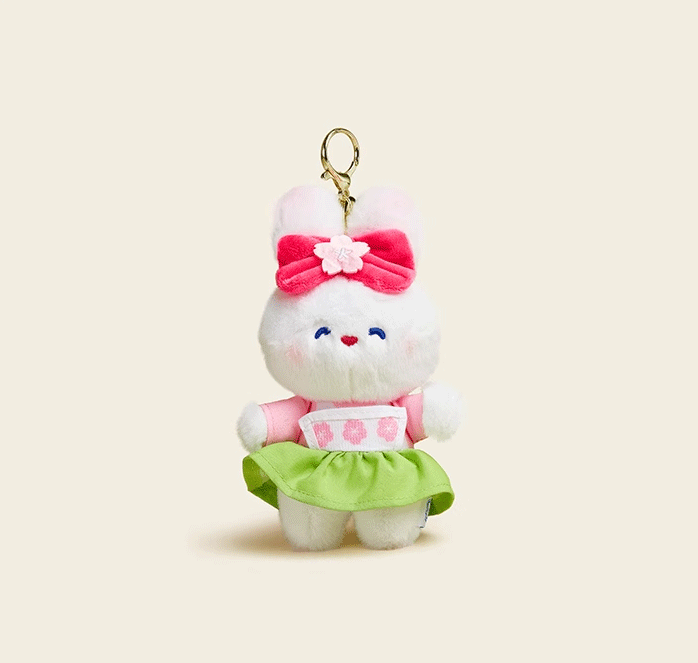 Sakura Rabbit Plush Doll Keychain - Sweet Early Spring Design, Perfect for Bags & Cars, Cute Pendant