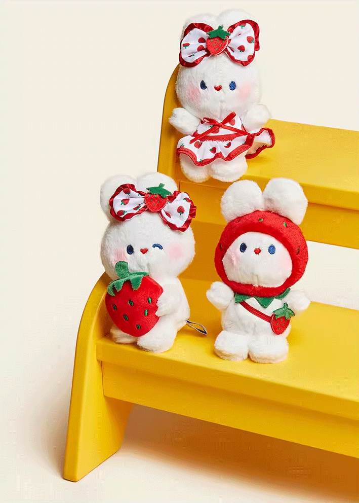 Cute Cartoon Rabbit Plush Doll Pendant - Original Girl-Heart Design for School Bags Gift