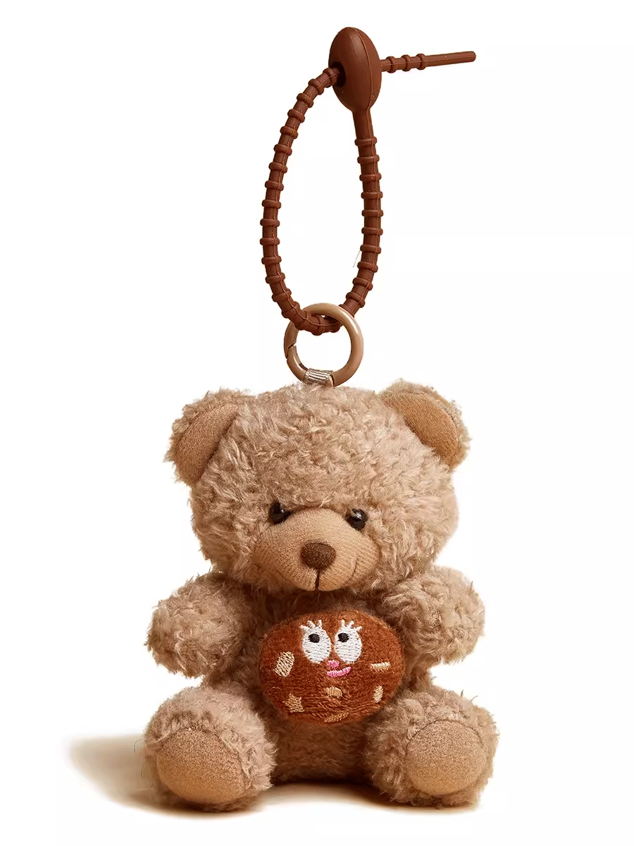 Cookie Bear Plush Keychain - Original Design Doll Bag Charm, Perfect Car Accessory & Holiday Gift