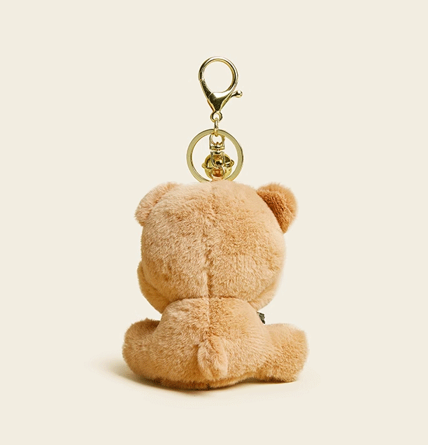 Face Covering Bear Plush Keychain - Cute Bag & School Bag Charm, Perfect Couple's Gift