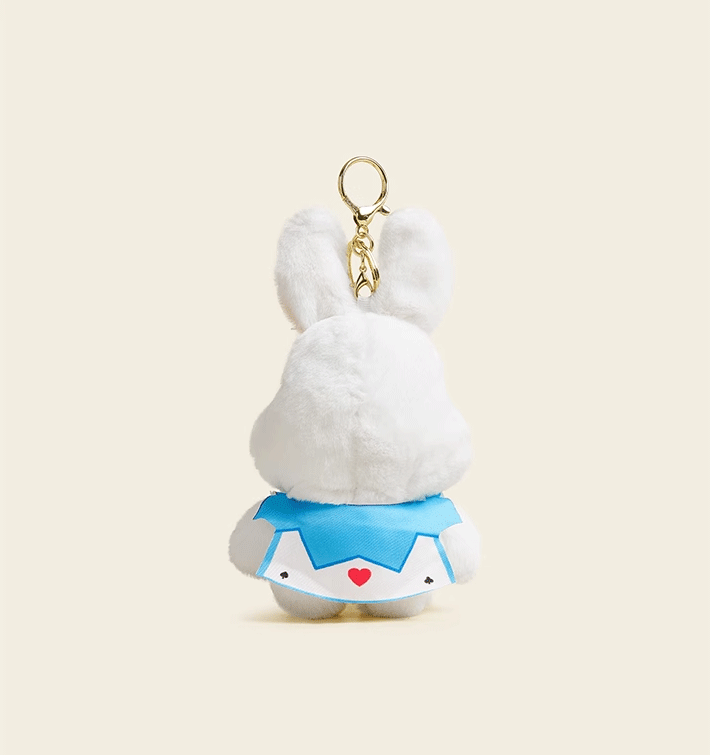 Poker Scarf Rabbit Plush Keychain - Original Design, High-End Car & Bag Charm, Cute Doll