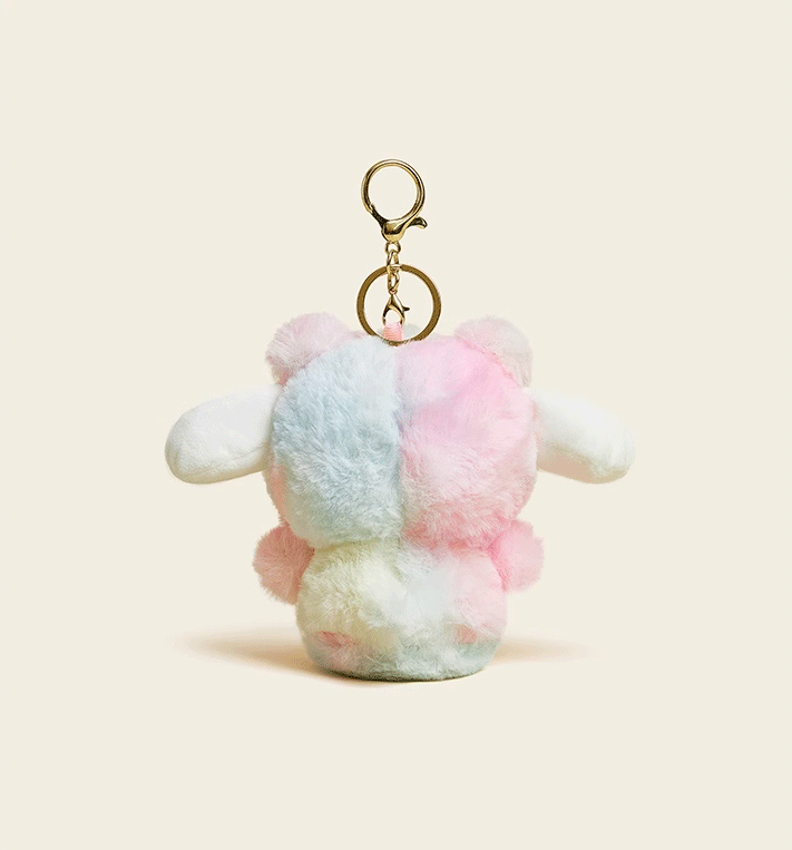 Peach Rabbit Plush Keychain