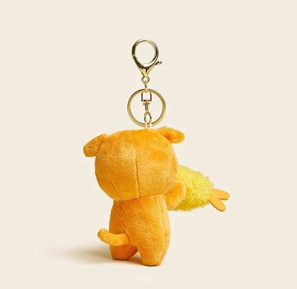 Shrimp-eating animal series plush doll car keychain gift bag pendant