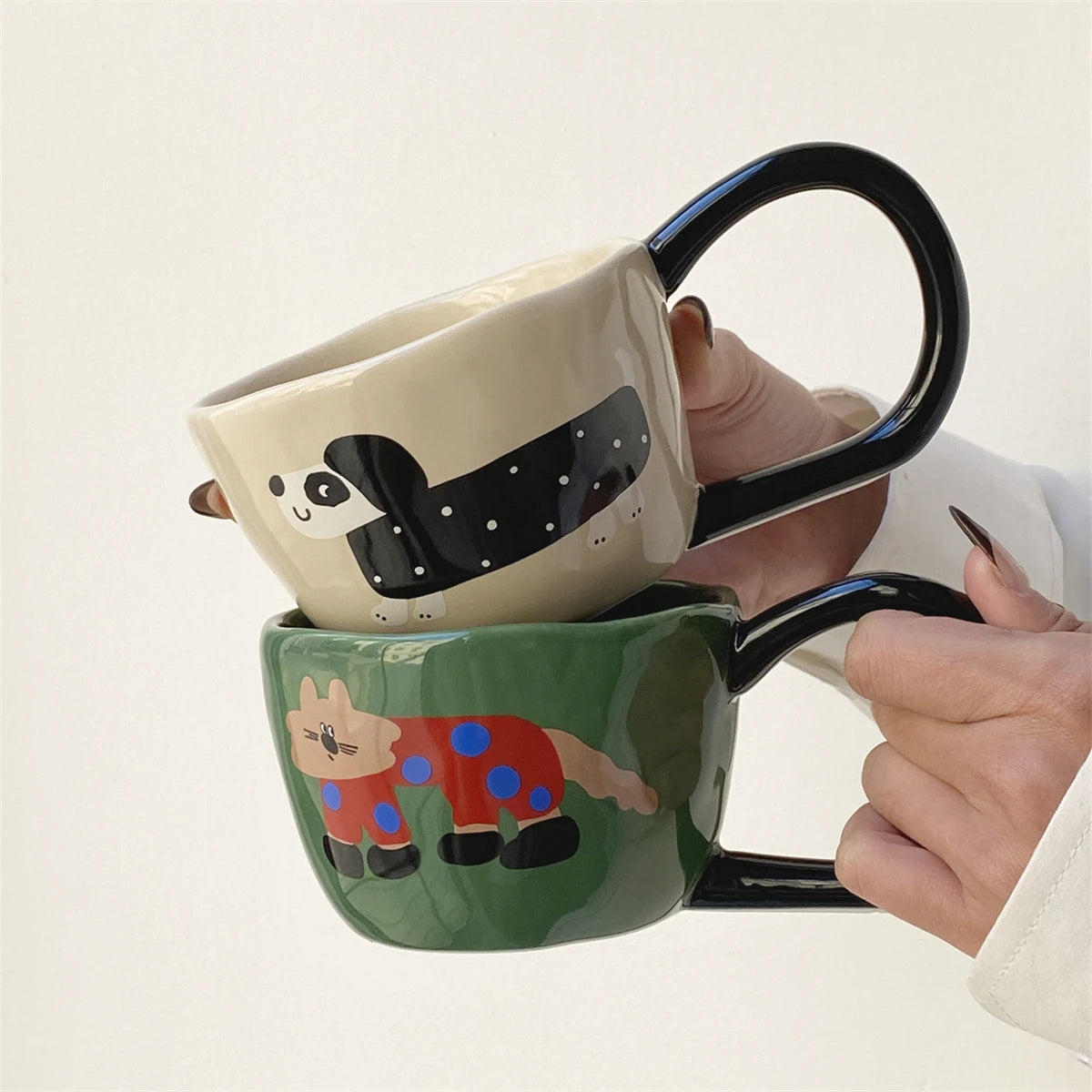 Elevate Your Coffee Experience with Our 310ml American Big Ears Ceramic Mug