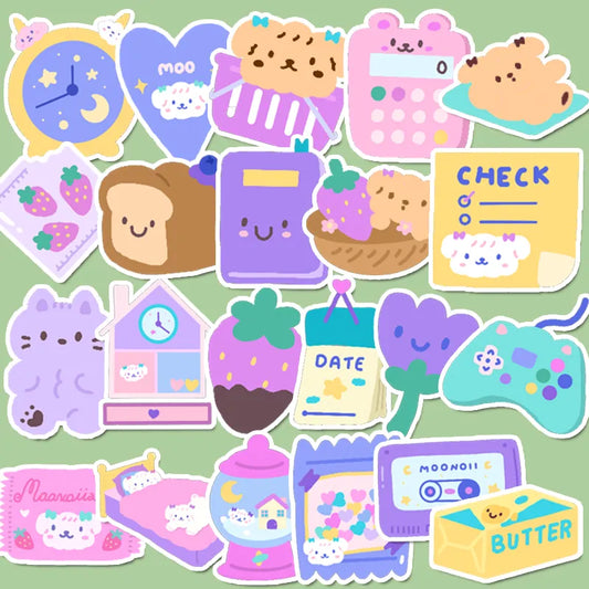 44pcs Baby Animals Stickers Children's Diy Stationery Computer Stickers Student Stationery