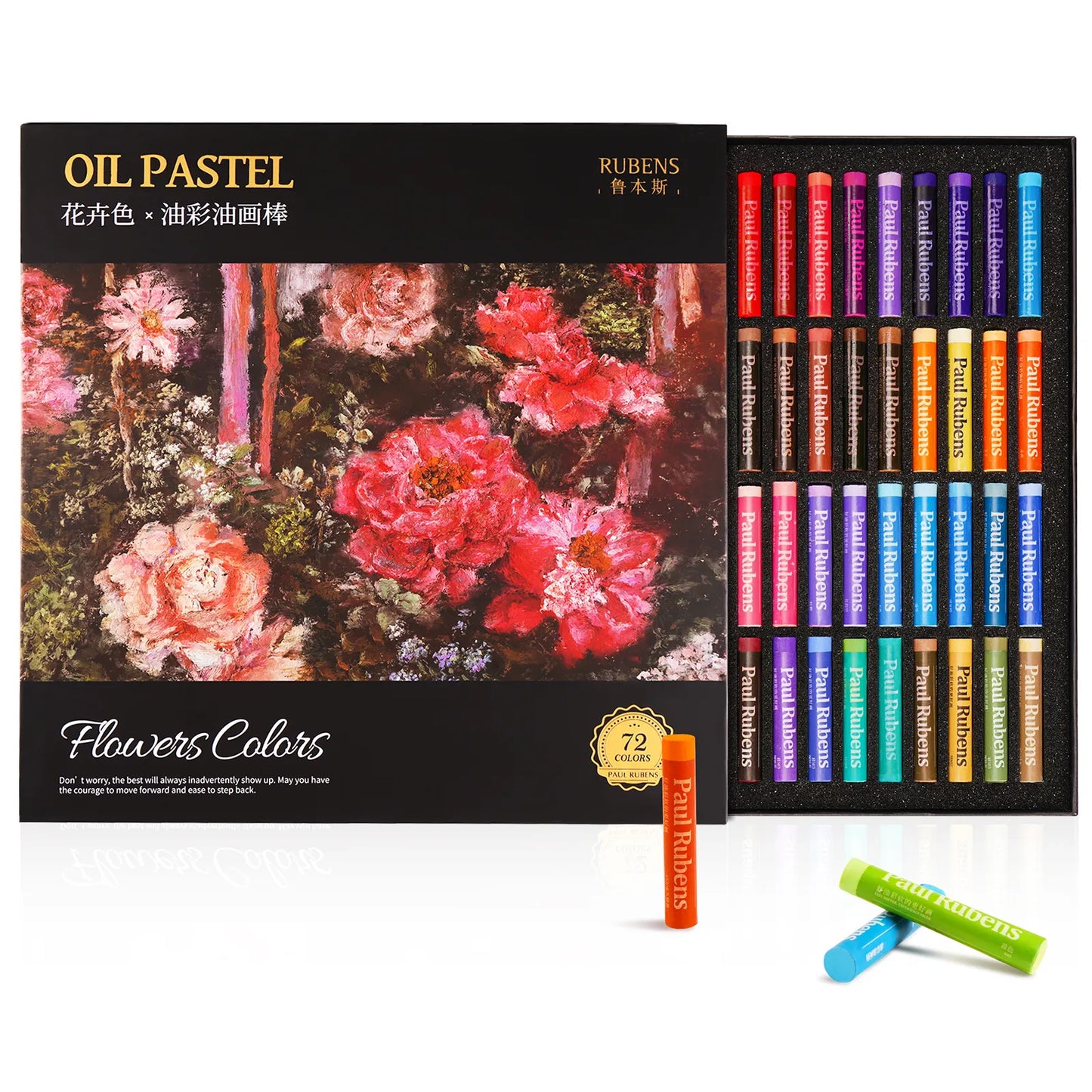 Paul Rubens 72 Flower Colors Oil Pastels Soft and Vibrant Suitable for Aritists, Beginners, Students, Kids Art Painting Drawing